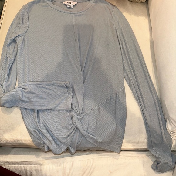 Athleta Girl powder blue long sleeve shirt, nice details, baby soft - Picture 3 of 3